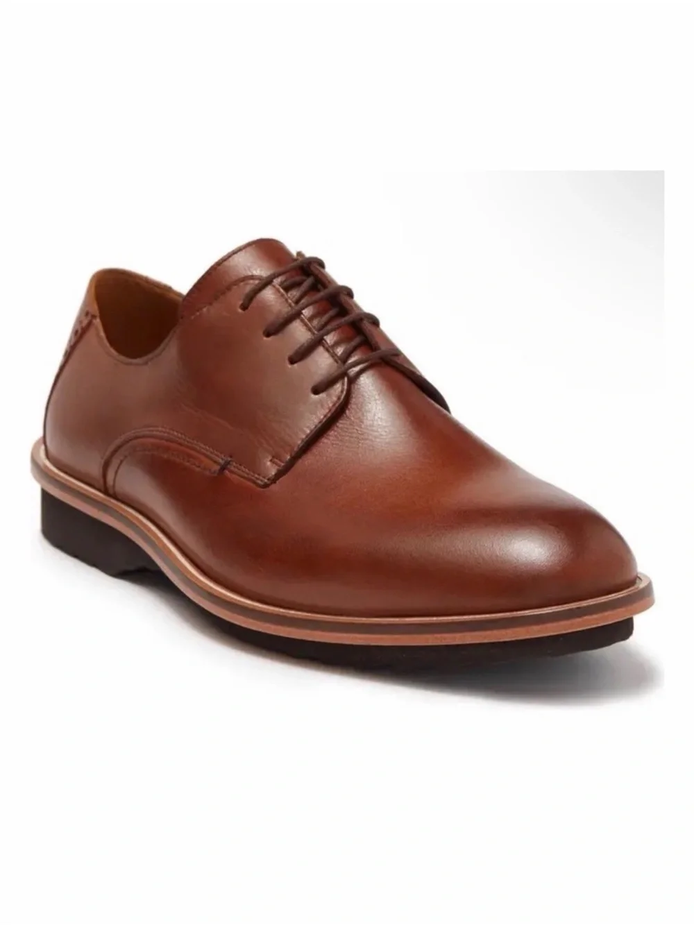 Donald J Pliner Whiskey Leather Derby Oxford Dress Shoes Brown Men Brogue 9